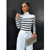 Bílý lehký svetřík NINES s pruhy