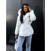 Bílá parka MARGHER s kožíškem
