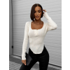Krémové tričko TICOLE s dlouhým rukávem