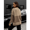 Hnědý pruhovaný svetřík MOULET