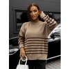 Hnědý pruhovaný svetřík MOULET