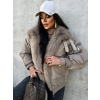 Béžová bunda MILANE s kožíškem
