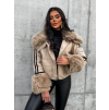 Béžová bunda s kožíškem PIRETA