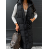 Černá dlouhá prošívaná vesta VALENTYN