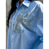 Světle modrá elegantní košile KLAMACE se stříbrnými detaily