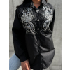 Černá elegantní košile KLAMACE se stříbrnými detaily