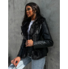 Černá koženková bundička BANDITE s kožíškem