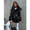 Černá koženková bunda HUGIE