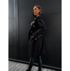 Černý elegantní kabát NUTRYD s knoflíky