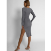 Šedé šaty MOHEGAN s rozparkem