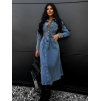 Modré denim šaty MAINER se stříbrnými detaily