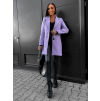 Fialový flaušový kabát NOAM s knoflíky