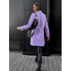 Fialový flaušový kabát NOAM s knoflíky