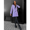 Fialový flaušový kabát NOAM s knoflíky