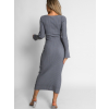 Šedé šaty EDEMS se zvonovými rukávy