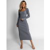 Šedé šaty EDEMS se zvonovými rukávy