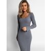 Šedé šaty EDEMS se zvonovými rukávy