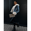 Modrá denim bunda ALASKA s kožíškem