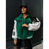 Zelená plyšová bunda CEKET baseball styl