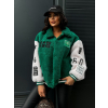 Zelená plyšová bunda CEKET baseball styl