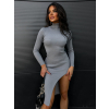 Šedé šaty SEYFERYT s rolákem