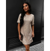 Béžové flitrované šaty NINONE s krátkým rukávem
