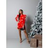 Červené vánoční šaty ELBISE s potiskem velkých sobů