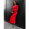 Červené dlouhé šaty BYBLA s průstřihy