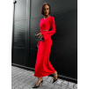 Červené dlouhé šaty BYBLA s průstřihy