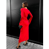 Červené dlouhé šaty BYBLA s průstřihy