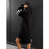 Černé mikinové šaty ISHIK se svetrovými rukávy