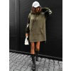 Khaki mikinové šaty ISHIK se svetrovými rukávy