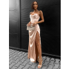 Béžové dlouhé elegantní šaty VOLINET