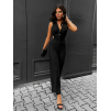 Černý overal SPARKLE s řetízky na boku