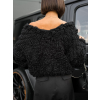 Černý krátký pletený svetřík KETRYNS