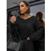 Černý krátký pletený svetřík KETRYNS