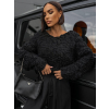 Černý krátký pletený svetřík KETRYNS