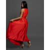 Červené dlouhé lesklé elegantní šaty MADES se zavazováním