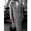 Šedý vlněný elegantní kabát CINAR