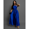 Královsky modré dlouhé lesklé elegantní šaty MADES se zavazováním