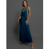 Petrolejové elegantní šaty BEATRICE s vázáním