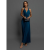 Petrolejové elegantní šaty BEATRICE s vázáním