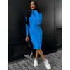 Modré žerzejové šaty SEKIZ s rolákem