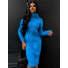 Modré žerzejové šaty SEKIZ s rolákem