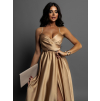 Zlaté elegantní šaty PATILLA s rozparkem