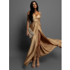 Zlaté elegantní šaty PATILLA s rozparkem