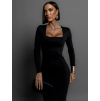 Černé šaty JERS s dlouhým rukávem