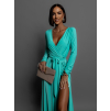Mentolové dlouhé elegantní šaty JOELLIAN