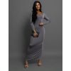 Šedé dlouhé šaty JERS s dlouhým rukávem