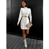 Bílé stylové svetrové šaty DEMET